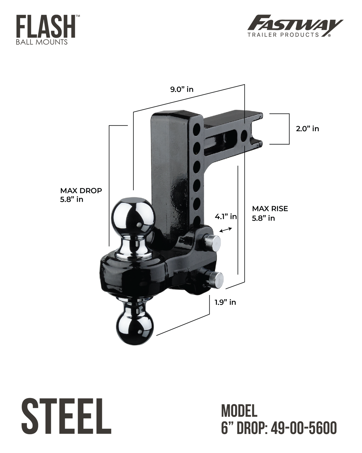 FLASH™ STEEL Ball Mount